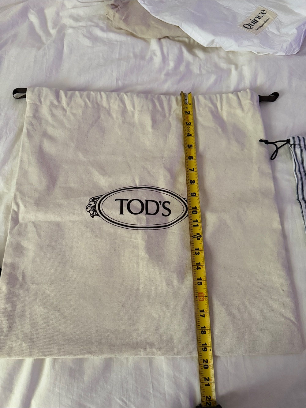 Tod's Cream & Black Drawstring Dust Bags Set - Picture 3 of 10